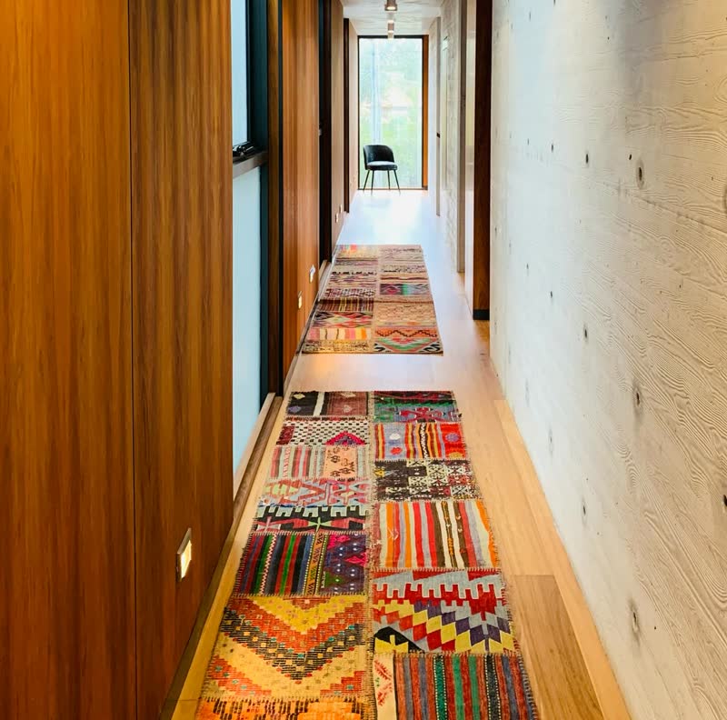 Hallway timber feature wall, completed by Tillow Built
