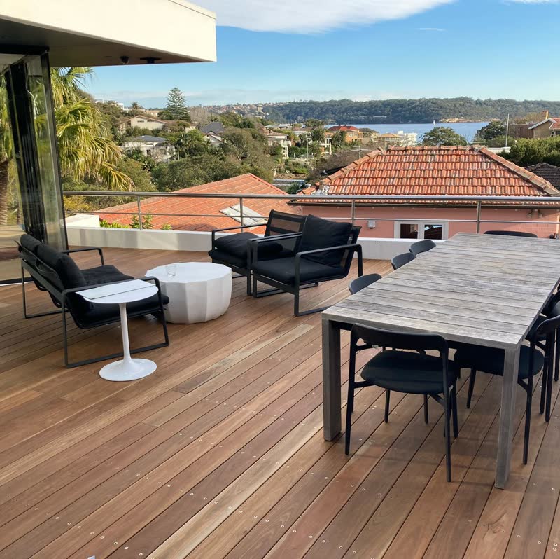 Rooftop terrace, harbour view, completed by Tillow Built