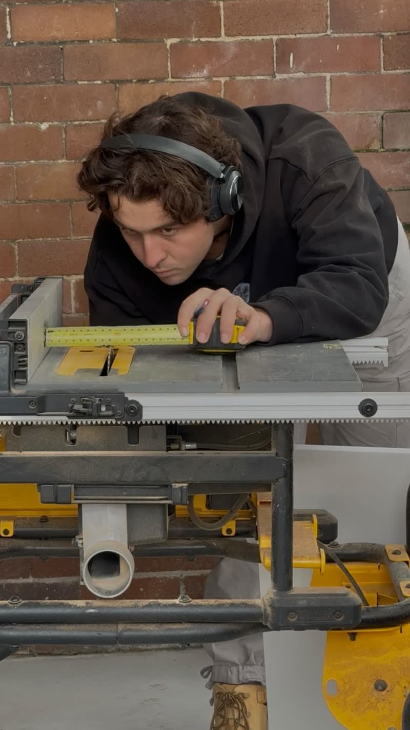 On the table saw, Tillow Built work in progress
